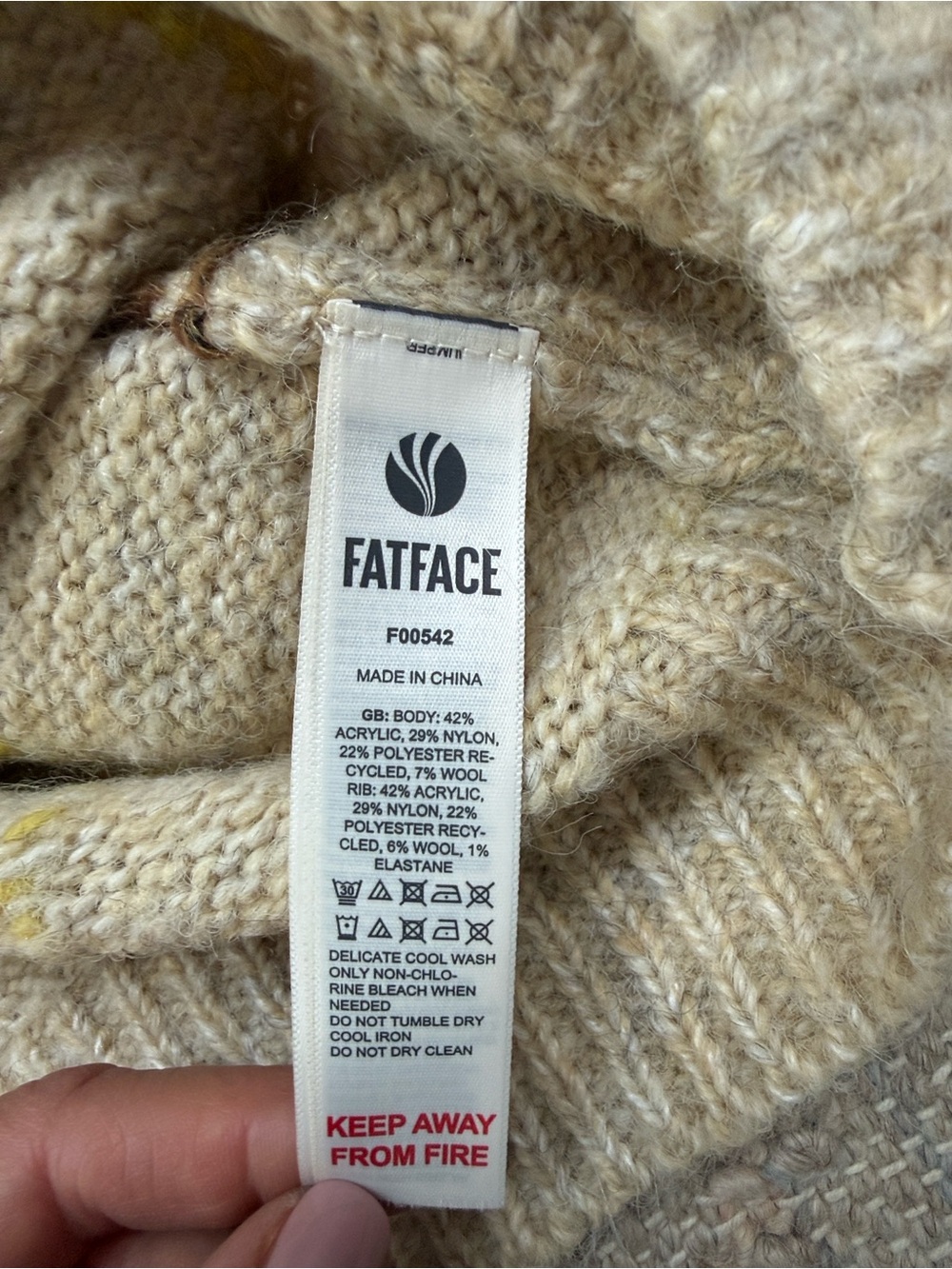 Fat Face Argyle V-Neck Sweater - Picture 10 of 13